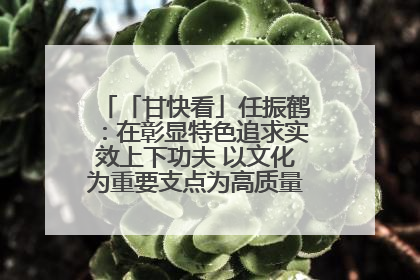 「甘快看」任振鹤：在彰显特色追求实效上下功夫 以文化为重要支点为高质量发展增添动能