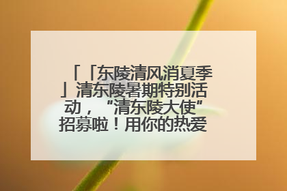 「东陵清风消夏季」清东陵暑期特别活动，“清东陵大使”招募啦！用你的热爱守护世界遗产！