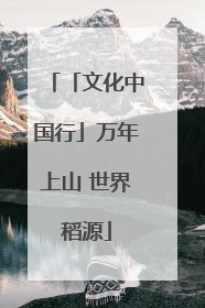 「文化中国行」万年上山 世界稻源