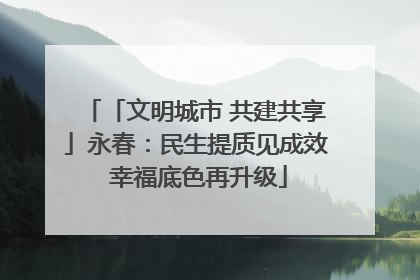 「文明城市 共建共享」永春：民生提质见成效 幸福底色再升级
