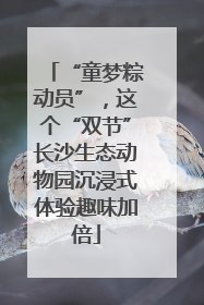 “童梦粽动员”，这个“双节”长沙生态动物园沉浸式体验趣味加倍