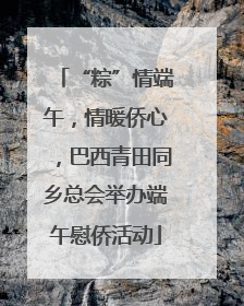 “粽”情端午，情暖侨心，巴西青田同乡总会举办端午慰侨活动