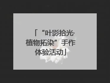 “叶影拾光·植物拓染”手作体验活动