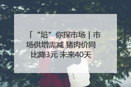 “培”你探市场｜市场供增需减 猪肉价同比降3元 未来40天便宜猪肉敞开吃
