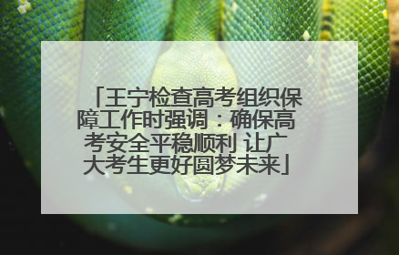 王宁检查高考组织保障工作时强调：确保高考安全平稳顺利 让广大考生更好圆梦未来