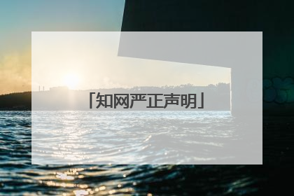 知网严正声明