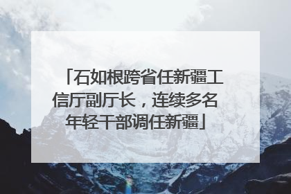石如根跨省任新疆工信厅副厅长，连续多名年轻干部调任新疆