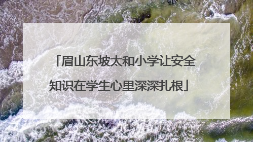 眉山东坡太和小学让安全知识在学生心里深深扎根