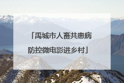 禹城市人畜共患病防控微电影进乡村