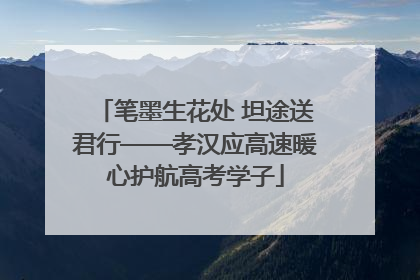 笔墨生花处 坦途送君行——孝汉应高速暖心护航高考学子
