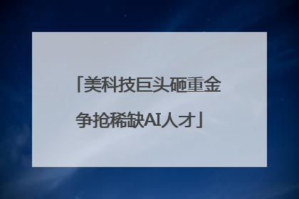 美科技巨头砸重金争抢稀缺AI人才