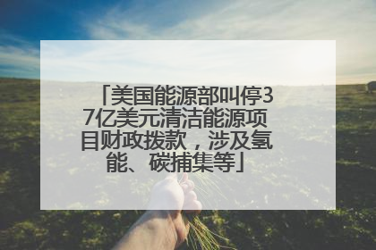 美国能源部叫停37亿美元清洁能源项目财政拨款，涉及氢能、碳捕集等