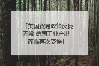 美国贸易政策反复无常 德国工业产出面临再次受挫