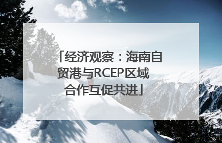 经济观察：海南自贸港与RCEP区域合作互促共进