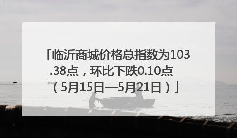 临沂商城价格总指数为103.38点，环比下跌0.10点（5月15日—5月21日）