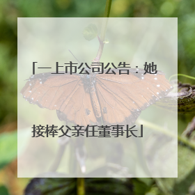 一上市公司公告：她接棒父亲任董事长