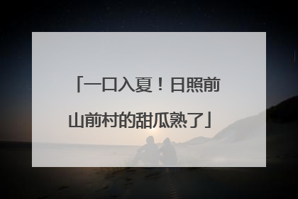 一口入夏！日照前山前村的甜瓜熟了