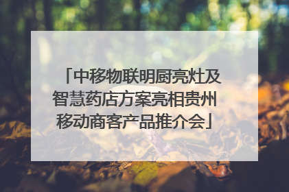 中移物联明厨亮灶及智慧药店方案亮相贵州移动商客产品推介会