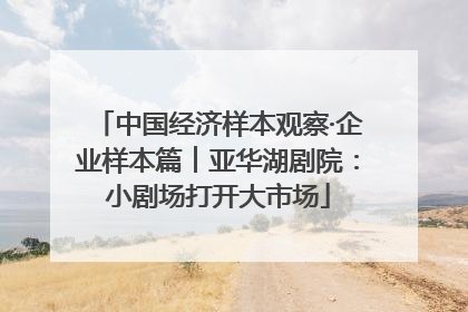中国经济样本观察·企业样本篇︱亚华湖剧院：小剧场打开大市场