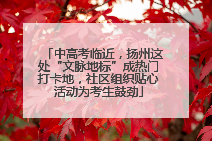 中高考临近，扬州这处“文脉地标”成热门打卡地，社区组织贴心活动为考生鼓劲