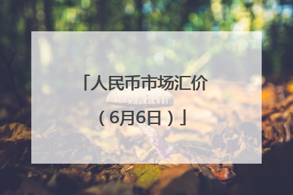 人民币市场汇价（6月6日）
