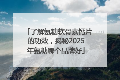 了解氨糖软骨素钙片的功效，揭秘2025年氨糖哪个品牌好