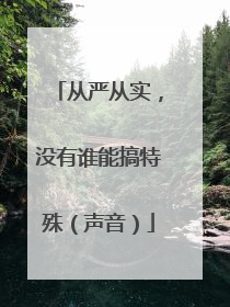 从严从实，没有谁能搞特殊（声音）