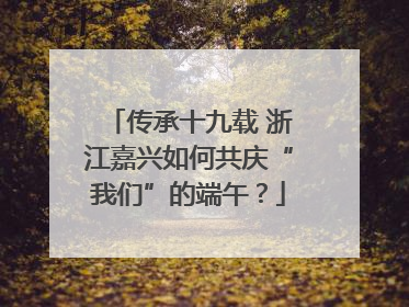 传承十九载 浙江嘉兴如何共庆“我们”的端午？