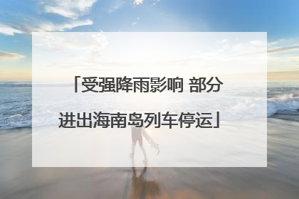 受强降雨影响 部分进出海南岛列车停运