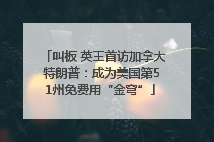 叫板 英王首访加拿大 特朗普：成为美国第51州免费用“金穹”