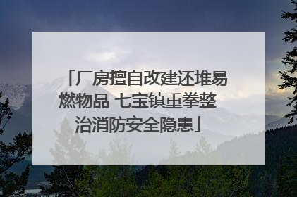 厂房擅自改建还堆易燃物品 七宝镇重拳整治消防安全隐患