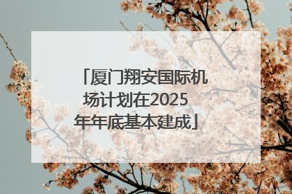 厦门翔安国际机场计划在2025年年底基本建成
