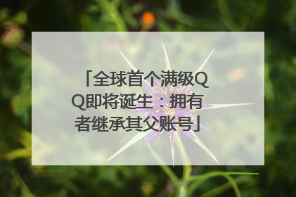 全球首个满级QQ即将诞生：拥有者继承其父账号