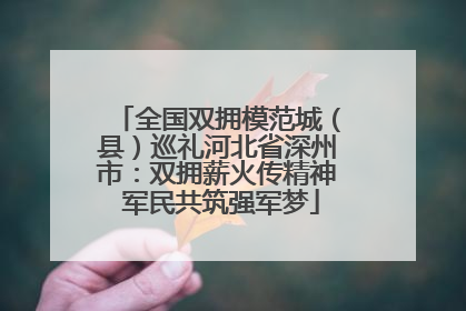 全国双拥模范城（县）巡礼河北省深州市：双拥薪火传精神 军民共筑强军梦