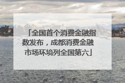 全国首个消费金融指数发布，成都消费金融市场环境列全国第六