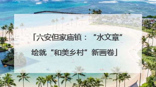 六安但家庙镇：“水文章” 绘就“和美乡村”新画卷