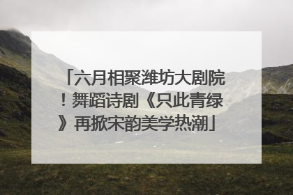 六月相聚潍坊大剧院！舞蹈诗剧《只此青绿》再掀宋韵美学热潮