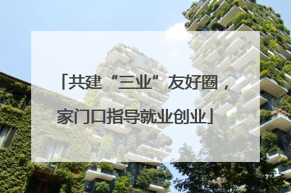 共建“三业”友好圈，家门口指导就业创业