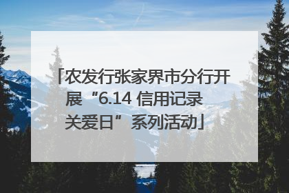 农发行张家界市分行开展“6.14 信用记录关爱日”系列活动