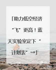 助力低空经济“飞”更高！蓝天实验室定下“计划表”→