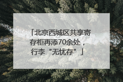 北京西城区共享寄存柜再添70余处，行李“无忧存”