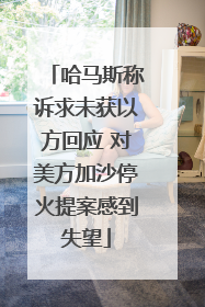 哈马斯称诉求未获以方回应 对美方加沙停火提案感到失望