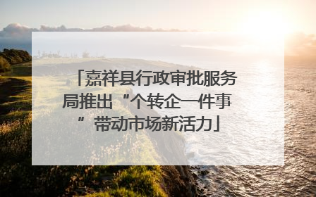嘉祥县行政审批服务局推出“个转企一件事”带动市场新活力