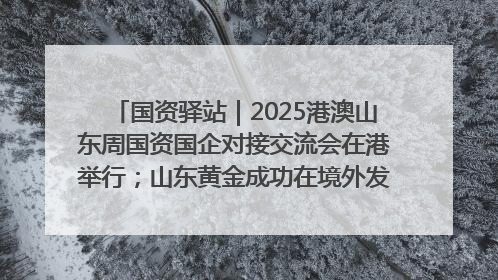 国资驿站｜2025港澳山东周国资国企对接交流会在港举行；山东黄金成功在境外发行3亿美元绿色债券