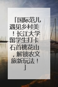 国际范儿遇见乡村美！长江大学留学生打卡石首桃花山，解锁农文旅新玩法！
