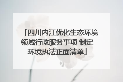 四川内江优化生态环境领域行政服务事项 制定环境执法正面清单