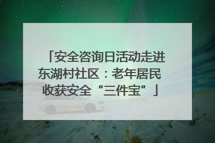 安全咨询日活动走进东湖村社区：老年居民收获安全“三件宝”