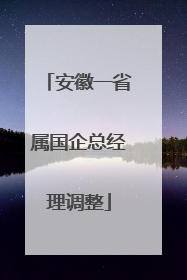 安徽一省属国企总经理调整