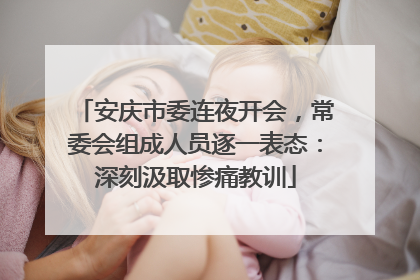 安庆市委连夜开会，常委会组成人员逐一表态：深刻汲取惨痛教训
