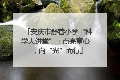 安庆市舒巷小学“科学大讲堂”：点亮童心，向“光”而行